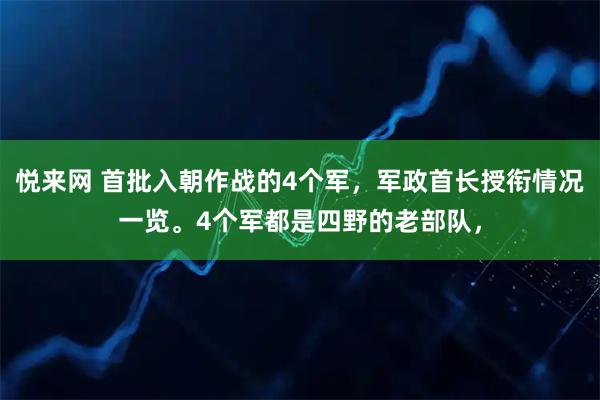 悦来网 首批入朝作战的4个军，军政首长授衔情况一览。4个军都是四野的老部队，