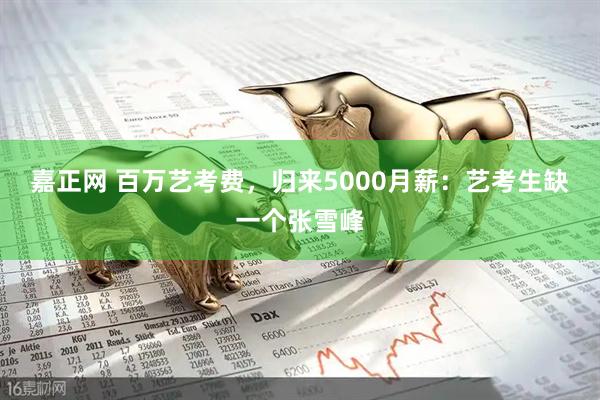嘉正网 百万艺考费，归来5000月薪：艺考生缺一个张雪峰