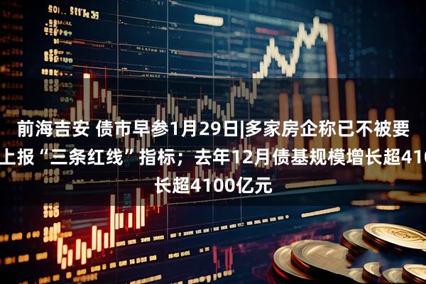 前海吉安 债市早参1月29日|多家房企称已不被要求每月上报“三条红线”指标；去年12月债基规模增长超4100亿元