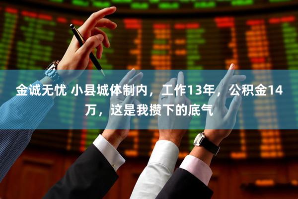 金诚无忧 小县城体制内,工作13年,公积金14万,这是我攒下的底气